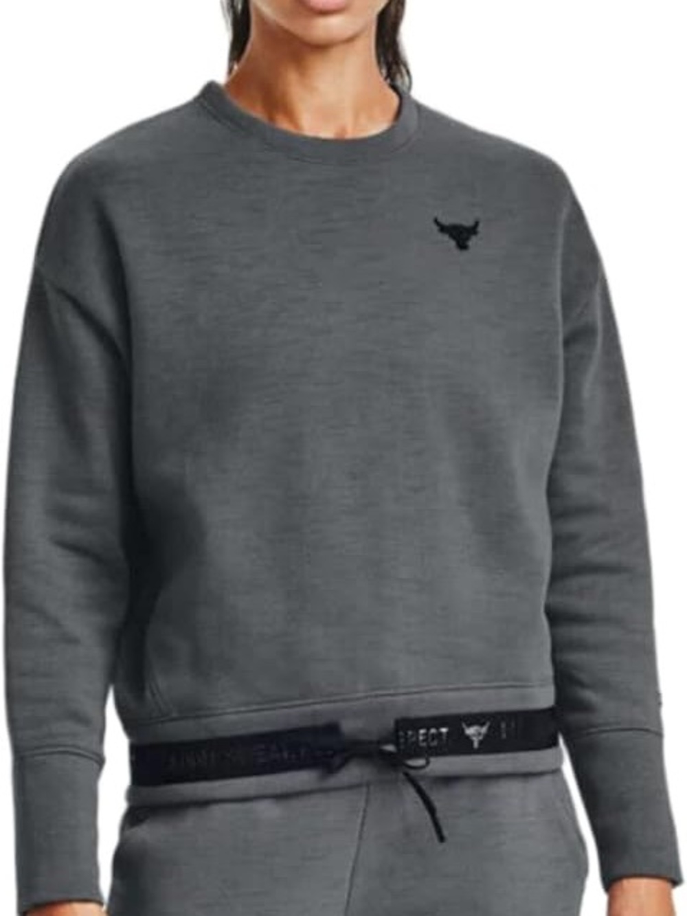 Under Armour Women's Project Rock Charged Cotton® Fleece Crew Gray